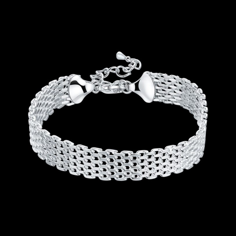 Hot new 925 sterling silver Bracelets for women Exquisite fashion weaving chain fashion Wedding party Christmas gifts Jewelry