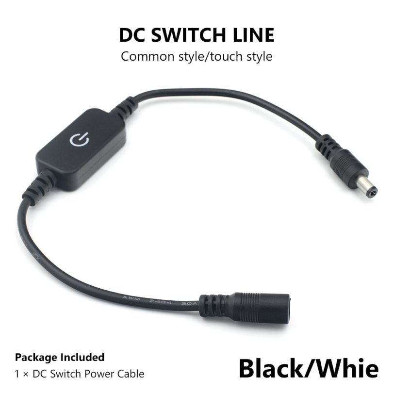 Inline Switch On Off with Female Male Power Cable 5.5x2.1mm DC Connector Jack Wire Switch 5V 12V 24V for CCTV LED Strip Light - Image 4