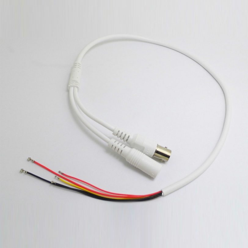 JIENUO Camera Video Line Video Cable White DC12V Power Pigtail For AHD Camera Cable Analog CCTV Camera Line Accessories