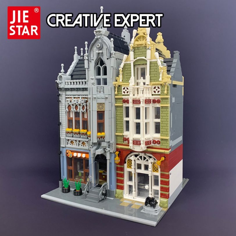 JIESTAR Creative Expert Street View Weapon Museum 89125 Moc Bricks Modular House Building Blocks Model Toys Garden Center