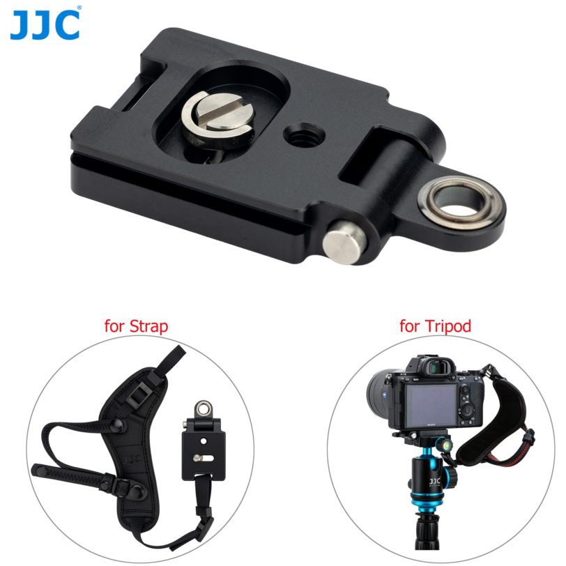 JJC Quick Release Plate Clamp Camera Strap Wrist Hand Strap Base Plate Adapter for Tripod Monopod with Arca Swiss Type Mount