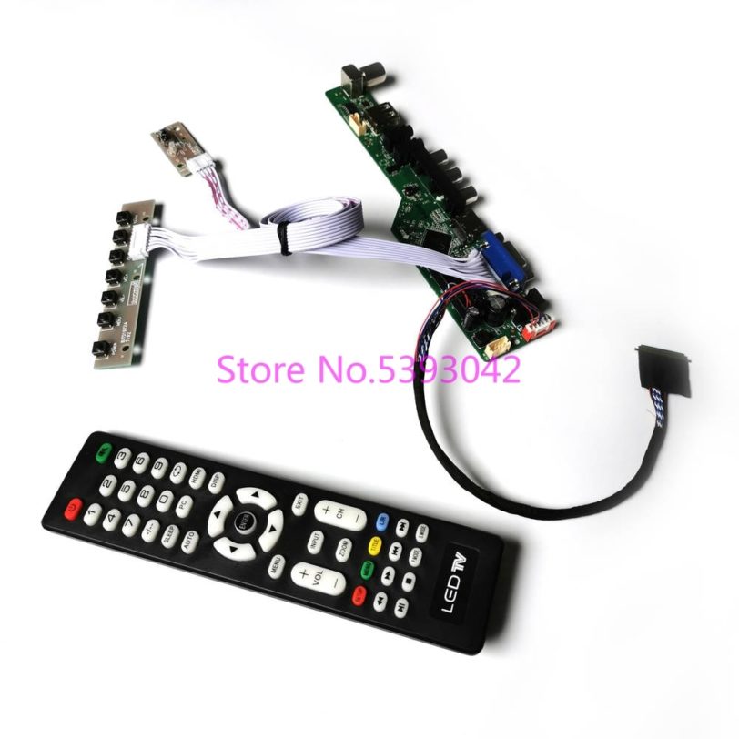 KIT for LTN173KT01-D01/H01/J01K01/T01/W01 LCD panel LVDS VGA USB AV 40-Pin 1600*900 remote Analog TV control drive board