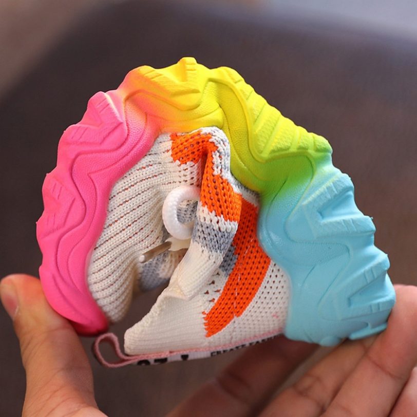 Kids Shoes Colored Soles Baby Toddler Shoes New Breathable Mesh Boys Girls Striped Sports Shoes Children Casual Sneakers - Image 6