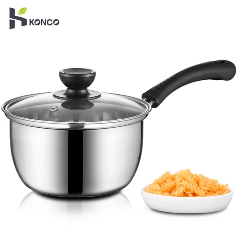 Kocno Stainless Steel pot Soup 18cm Pot Milk Pot with handle Instant Noodle Pot Cooking Baby Foods Cookware Non stick Pan