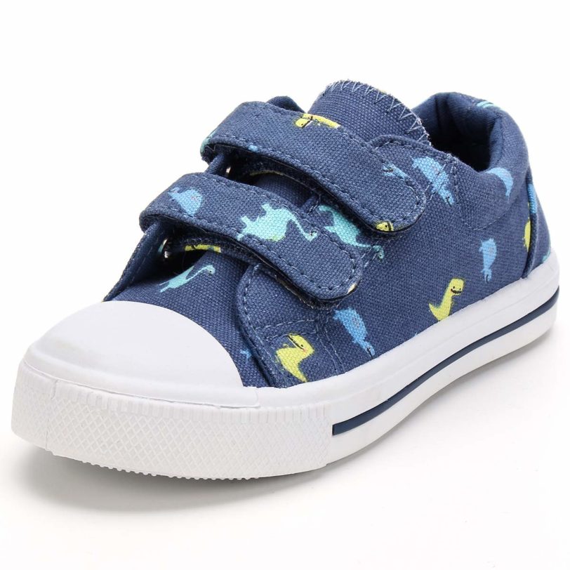 KushyShoo Kids Shoes Cartoon Dinosaur Printed Dual Hook & Loop Children's Sneakers Girl Boy Toddler Sneakers Canvas Shoes - Image 3