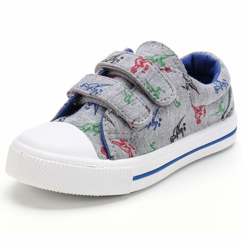 KushyShoo Kids Shoes Cartoon Dinosaur Printed Dual Hook & Loop Children's Sneakers Girl Boy Toddler Sneakers Canvas Shoes - Image 2