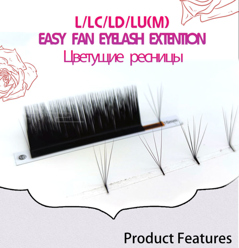 L//LC/LD/M curl Eyelashes Makeup Eyelash Extension Bloom Auto Fans Eyelash Easy Fanning Lashes Auto Fan Magnetic Camellia Beauty - Image 4