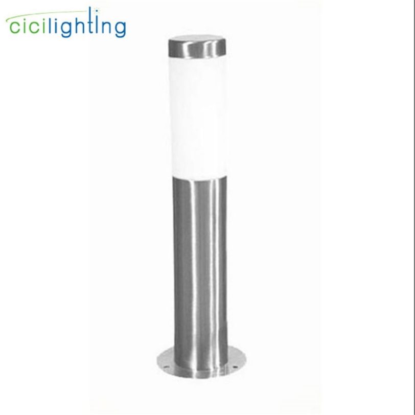 L30cm L45cm Stainless Steel Outdoor Lawn Light, White Shade E27 Garden Pathway Lighting,Exterior Post Landscape Lamp for Yard