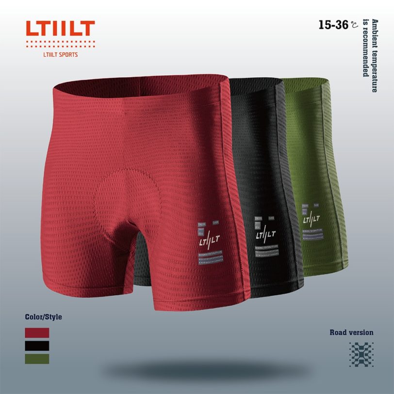 LTIILT High Quality Men's Cycling Underwear Shorts MTB Bicycle Pants Sponge Gel 5d Pad Underpant Breathable Mesh Cycling Pns