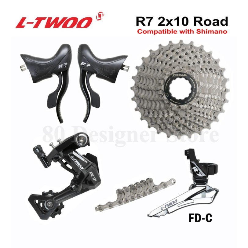 LTWOO R7 2x10 Speed, 20s Road Groupset, Shifter Rear Derailleurs Front Derailleurs 4700, R3000, 25/28/32T cassette 10s chain