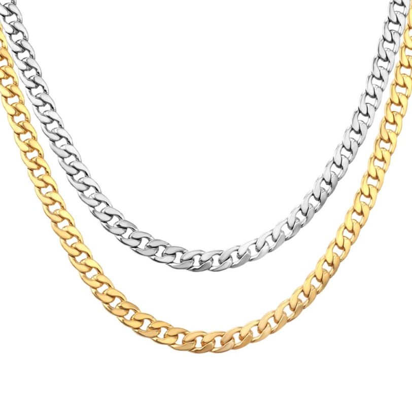 LUXUKISSKIDS Gold Chain Necklace For Men Women 5mm/7mm Stainless Steel Necklaces Set Long Chain Jewelry Making Parts Wholesale