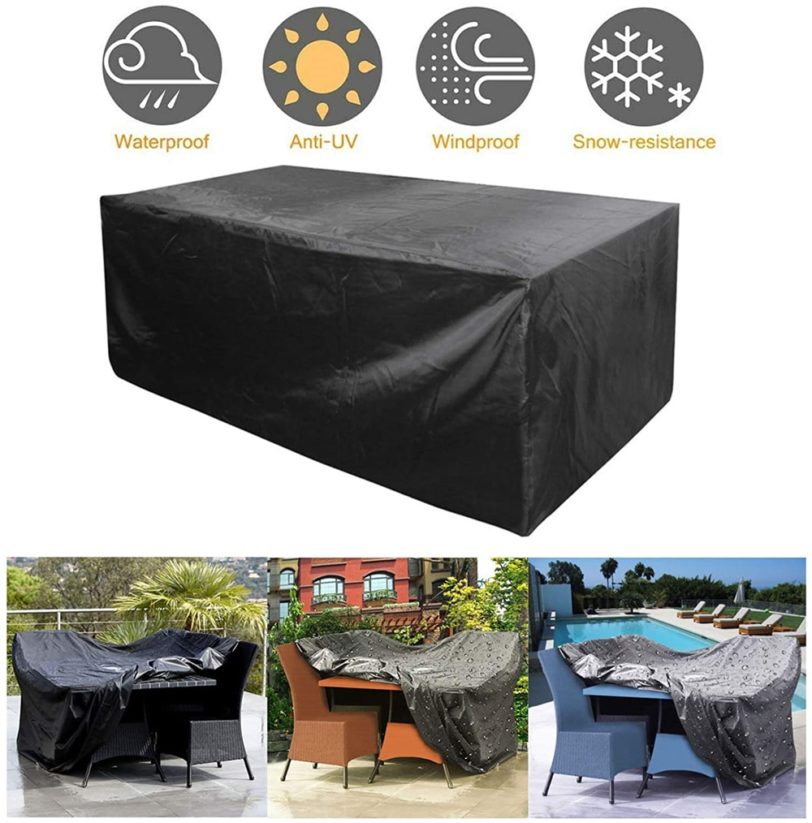 Large Size Black Outdoor Patio Garden Furniture Waterproof Covers Rain Snow Chair covers Sofa Table Chair Dust Proof Cover