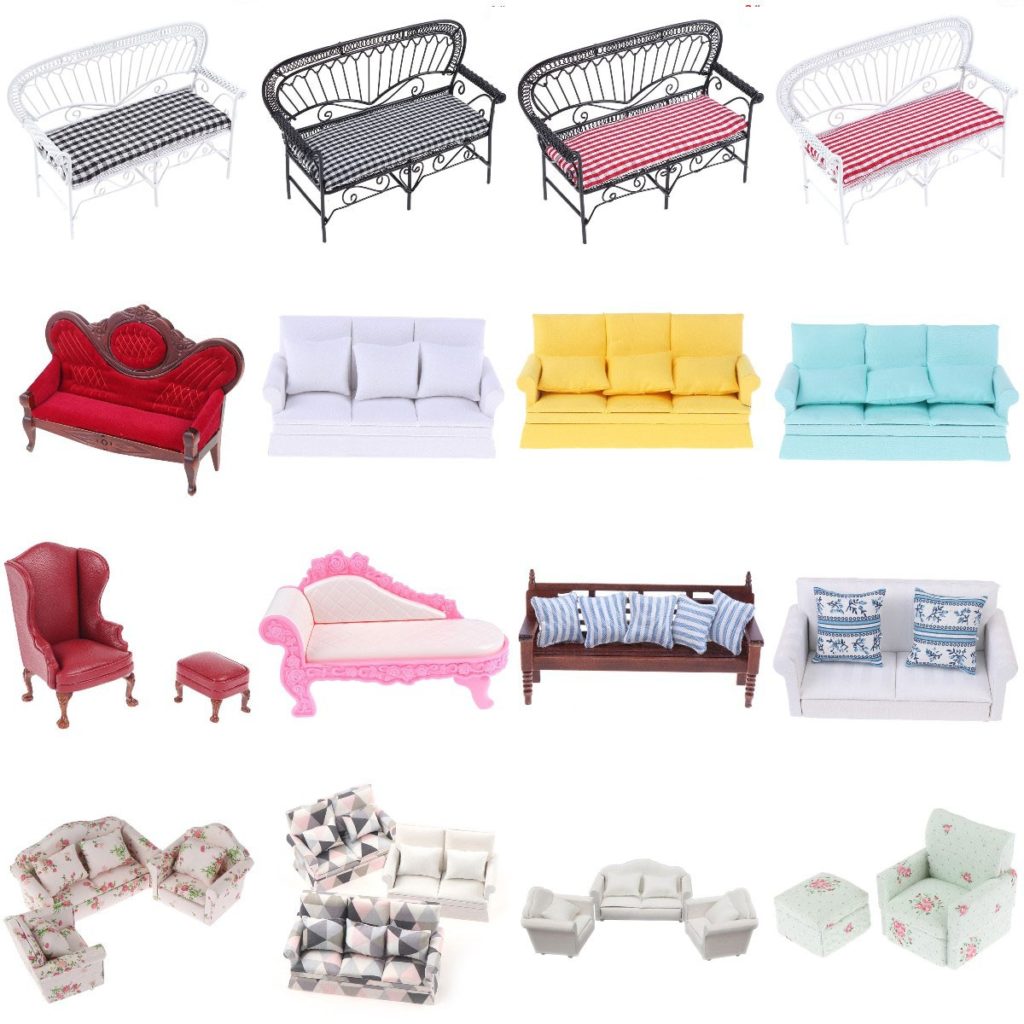 Mini Cute Sofa Pillows For Dolls Children Simulation Dollhouse Furniture Toys 1:12 Miniature Doll House