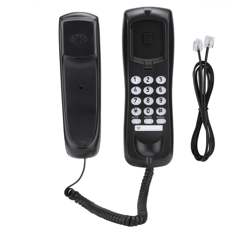 Mini Telephone Desktop Corded Landline Phone Wall Mounted Telephone Fixed Wired Phone for Home Hotel Office