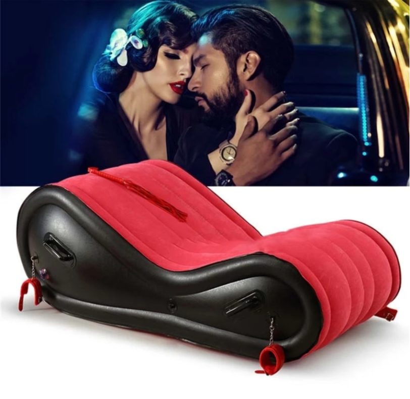 Modern Inflatable Air Sofa for Adult Couple Love Game Chair with 4 Handcuffs Beach Garden Outdoor