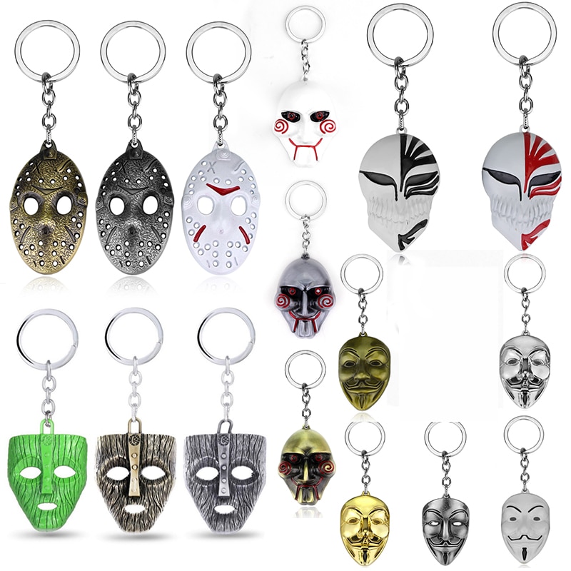 Moive Saw Cosplay Keychain Halloween Jewelry The Mask Key Rings Fancy Dress Key Buckles Men Key
