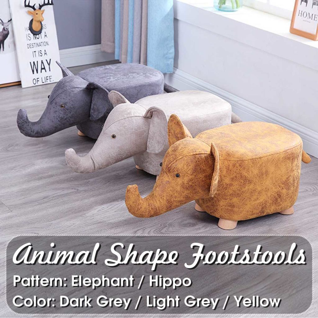 NEW Animal Shape Sofa Ottoman Shoe Stool Pouf Chair Bean Bag Kid Toys Footstool Solid Wood Nordic Home Deco Furniture