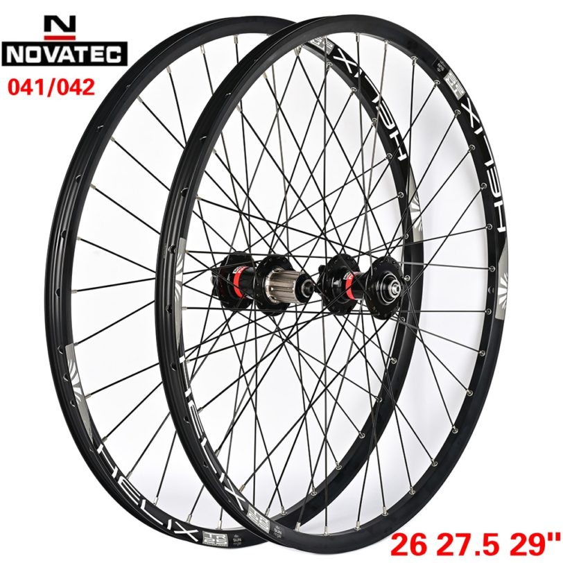 NOVATEC D042SB Bicycle Wheel set Hub Hand-Made Sunringle Rim HT Stainless Steel Spokes 26/27.5/29 Inch Wheel Steel Freehub