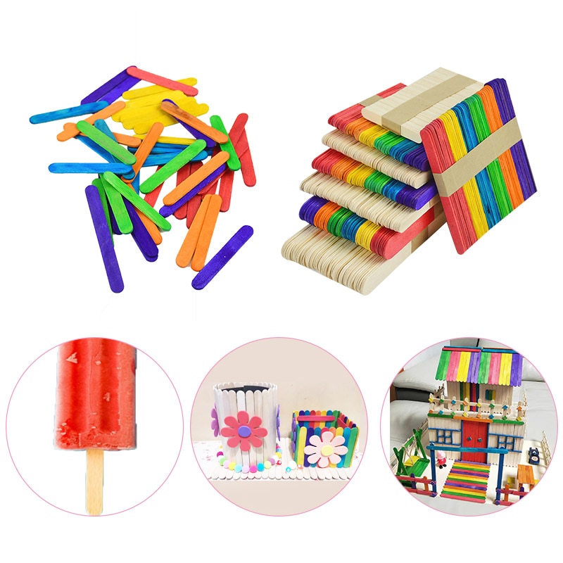 Natural Wooden Ice Cream Stick Popsicle Stick Ice Cube Maker Tools Accessories Wood Stick for Ice 3