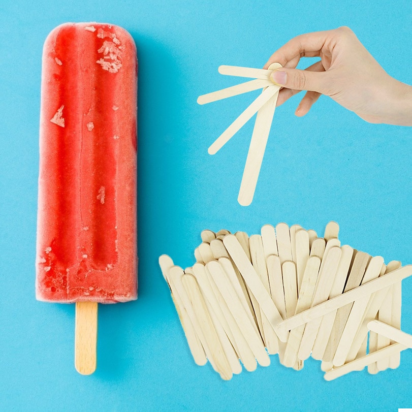 Natural Wooden Ice Cream Stick Popsicle Stick Ice Cube Maker Tools Accessories Wood Stick for Ice