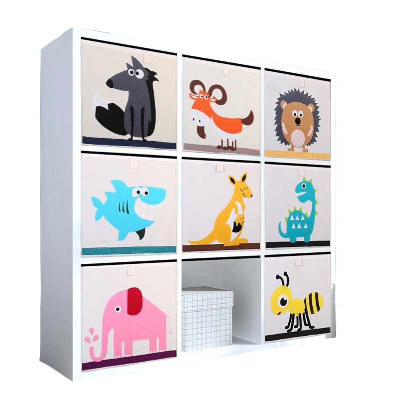 New 3D Cartoon Animal Toy Storage Box Folding Storage Bins Wardrobe Drawer Organizer Clothes Storage Basket