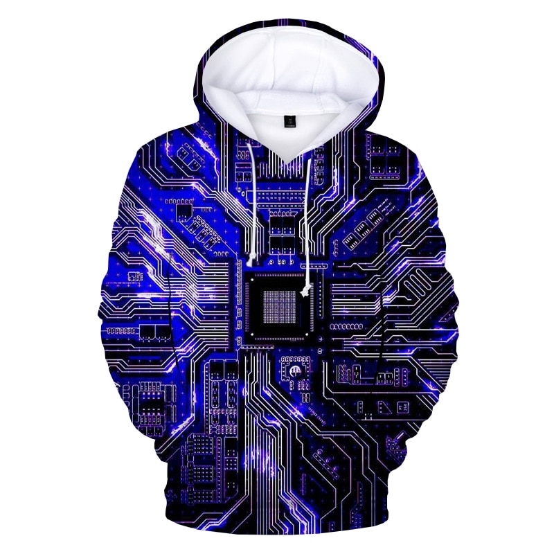 New Electronic Chip 3D Printed Men s Hoodies Unisex Hooded Sweatshirts Funny Tracksuit Men Women Hip