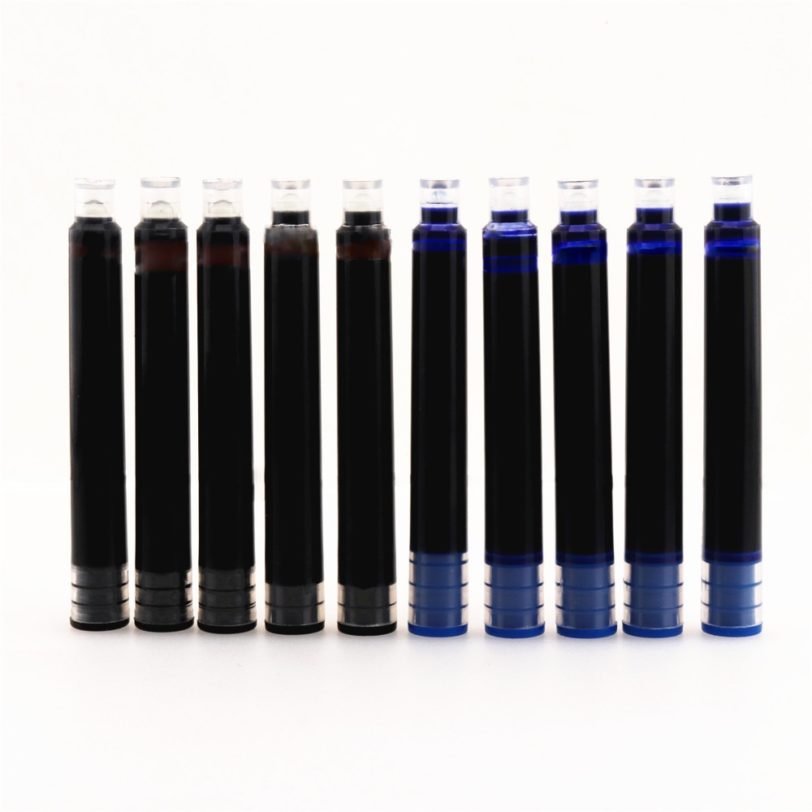 New High Quality 5pcs Blue Black Color Ink Supplies Fountain Pen Refill Cartridge Office School Student Stationery Bottle