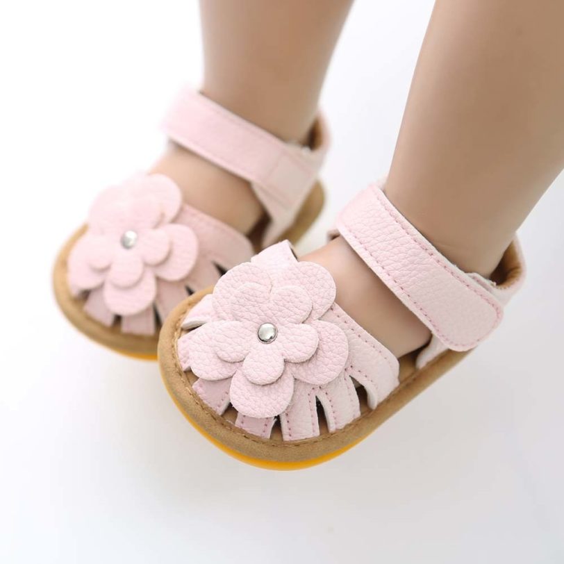 New Infant Baby Shoes Baby Boy Girl Shoes Toddler Flats Summer Sandal Flower Soft Rubber Sole Anti-Slip Crib Shoes First Walker - Image 2