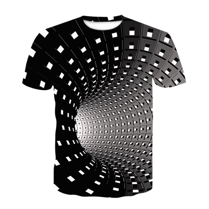 New Swirl Short Sleeve T-shirt Summer Men's T-shirt Men's Casual Top 3DT-Shirts Fashion O-Neck Shirt Large Size Streetwear