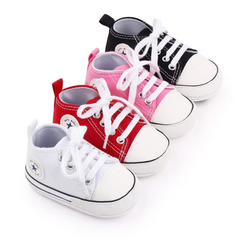 Newborn Rubber Sole Canvas Baby Sneakers Baby Shoes Baby Boys Girls Shoes Baby Toddler Shoes Soft Sole Non-slip Baby Shoes - Image 2