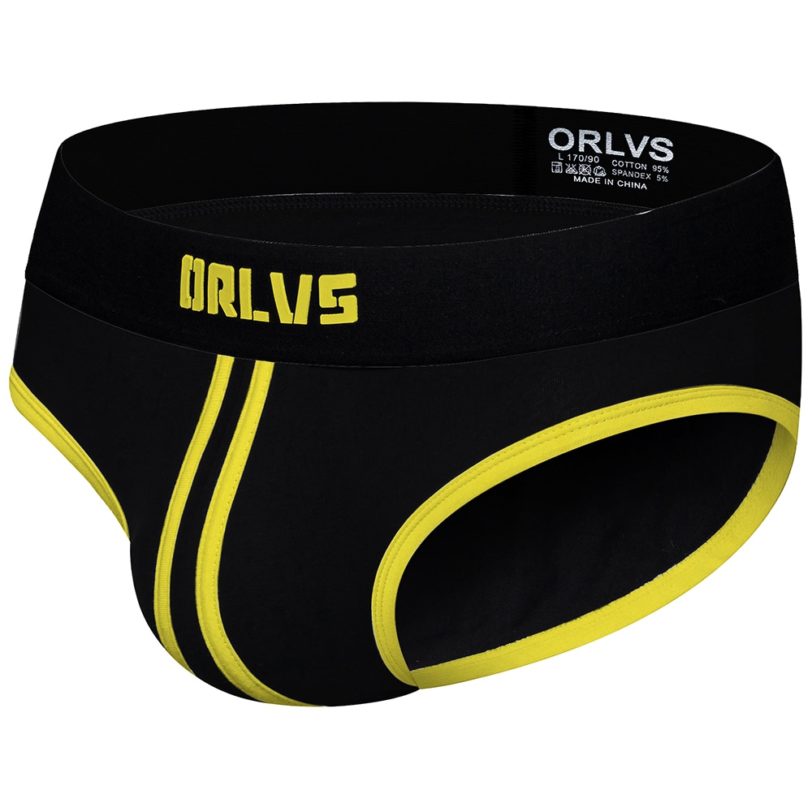 ORLVS Men's Briefs Underwear Men Sexy Jockstrap Pouch Cuecas Man Cotton Panties Thongs Mesh Underpants Gay Slip Homme Srting