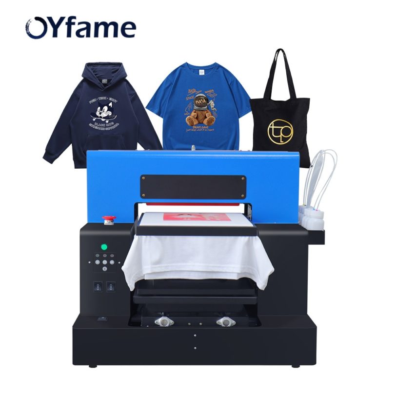 OYfame New A3 DTG Printer for t shirt A3 Flatbed Printer Print on dark and light t shirt Jeans Hoodies DTG Printing Machine A3