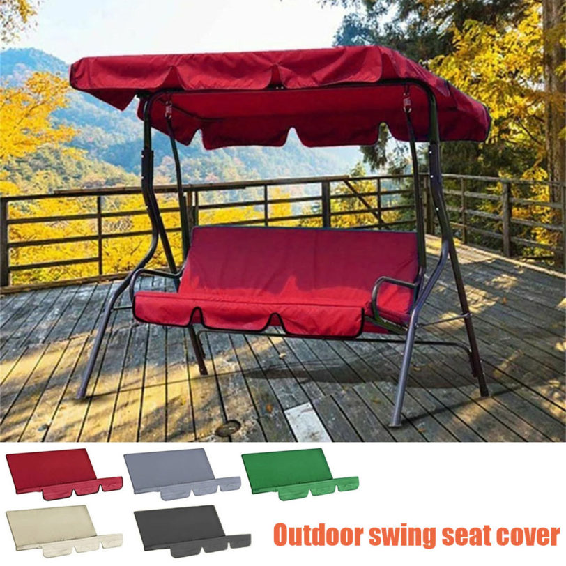 Outdoor Waterproof Garden Canopy Top Swing Seat Cover Outdoor Patio Furniture Hammock Chair Bench Pad Cushion