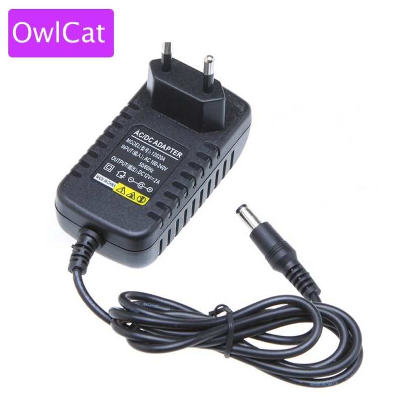 OwlCat EU Standard Power Plug AC/DC AC100-240V European Power Supply 12V2A for cctv Camera LED lamp