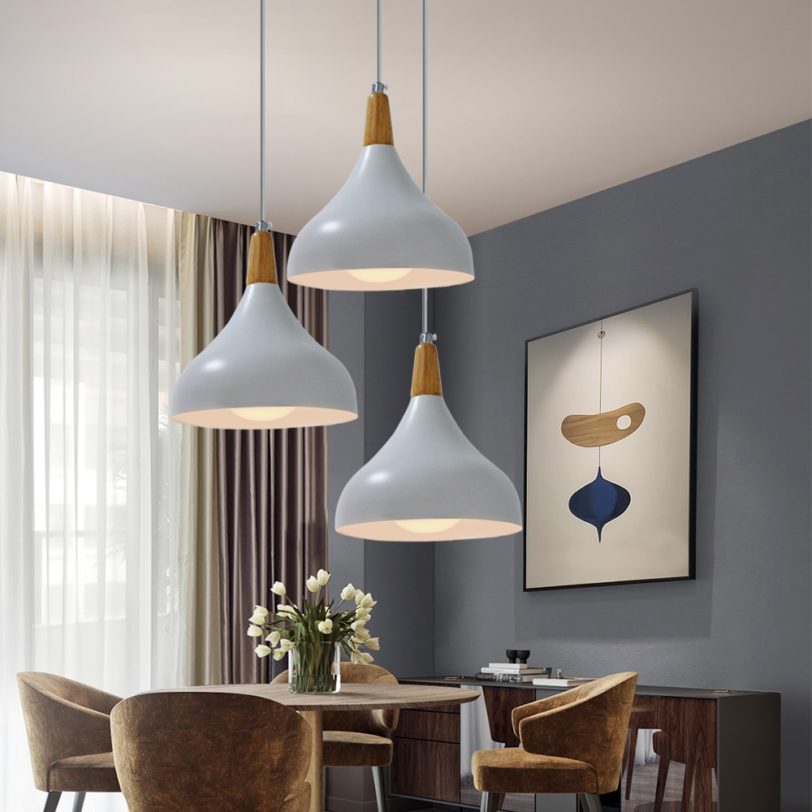 Pendant Light Modern Wood Pendant Lamp Nordic Lighting for Cafe Restaurant Bedroom Home Kitchen Island hanging lights Luminaire