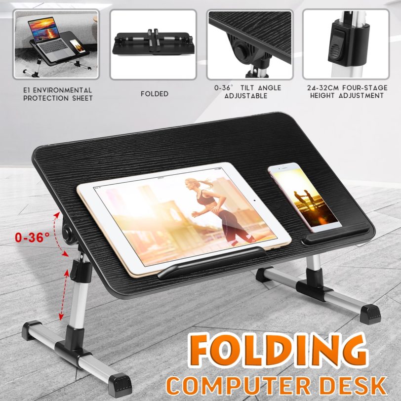 Portable Adjustable Folding Laptop Table Iron Sofa Bed Office Laptop Stand Desk Computer Notebook Bed Table