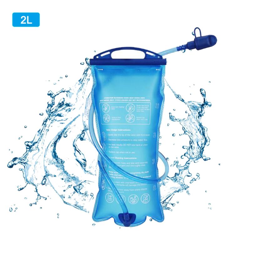 Portable TPU Water Bag 2L Hydration System Bladder Backpack Camping Hiking Climbing Cycling Foldable Drinking Bags TPU PP PEVA