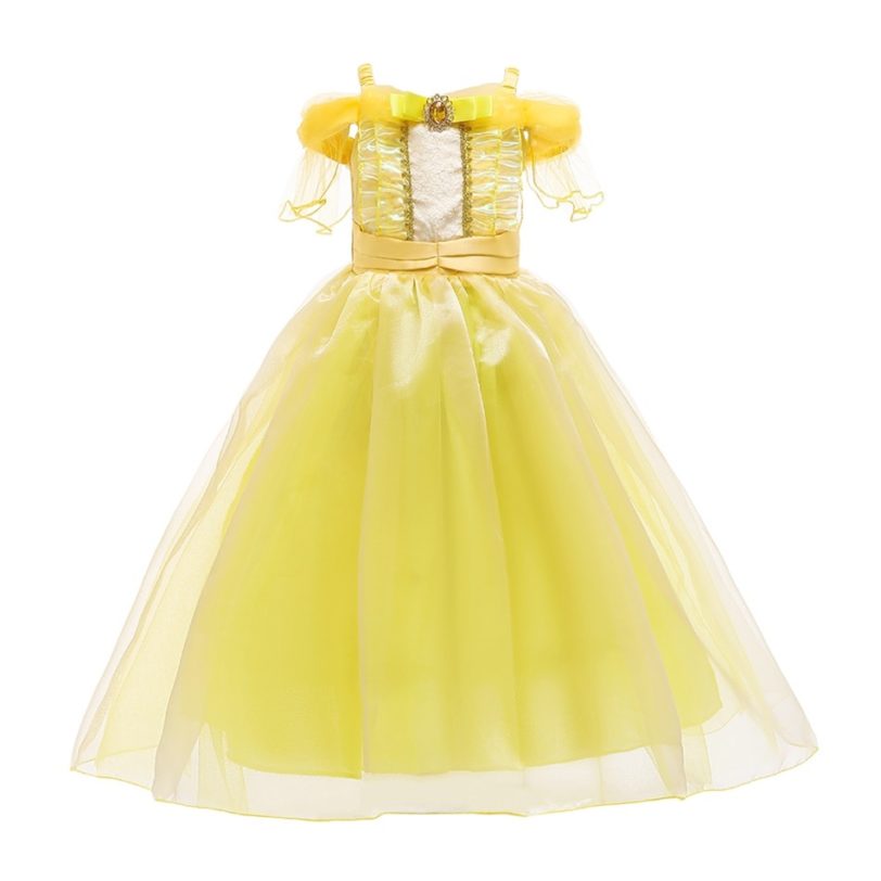 Princess Dress Up for Girl Elsa Anna Belle Snow White Jasmine Sofia Sleeping Beauty Fancy Halloween Costume Party Outfit Clothes - Image 2