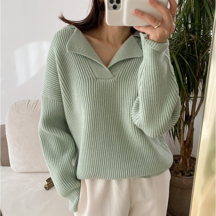 Pullovers Striped Cashmere Coat V neck Long Sleeve Female Jumpers New Knitted Sweater Women Clothes Y2k