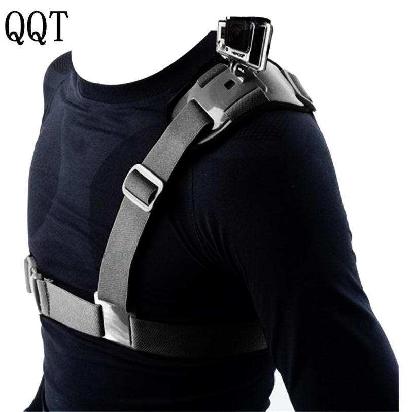 QQT for Accessories Gopro Shoulder Strap Mount Chest Harness Adapter For Go Pro Hero 9 8 7 6 5 4 3 3 Black Edition Xiaomi Yi