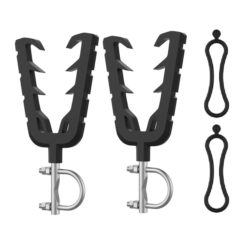 Quad Bike Single Bow Rack Holder Motorbike ATV UTV Firearm Shooting V-Grip Single Handlebar Cushioned Rack VFGH Golf Car Scooter - Image 2