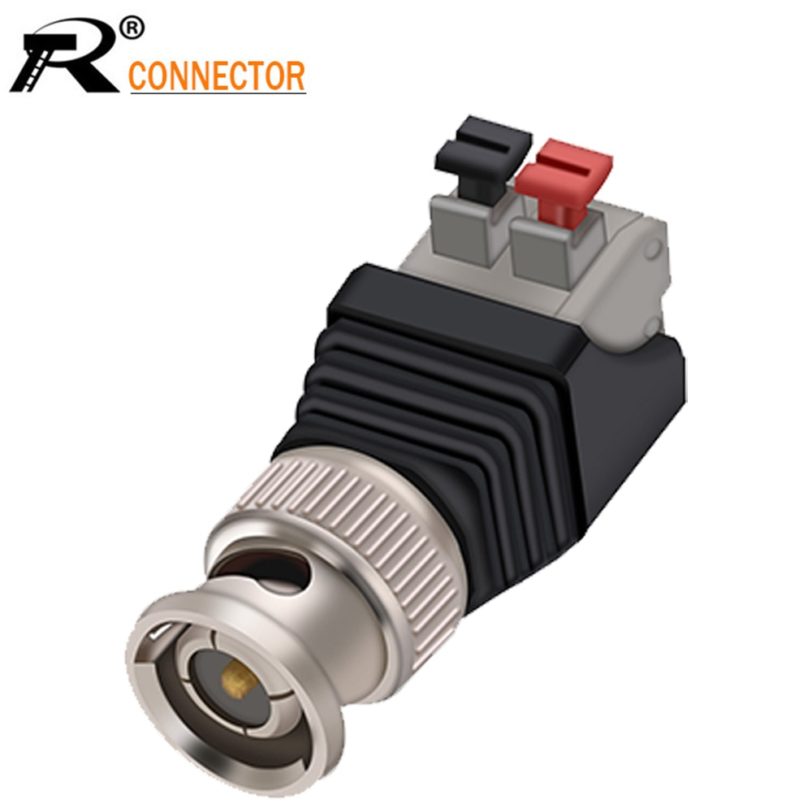 R connector 1pc Terminal Camera CCTV BNC male UTP Video Balun Connector Cable Adapter Plug Pressed connected for CCTV Camera