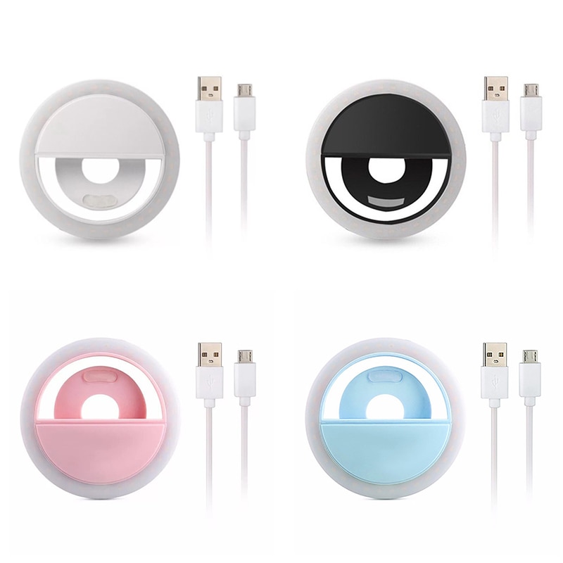 Rechargeable Self LED Ring Light Flash Beauty Mini Fill Light Night Clip for Smartphone Mobile Phone