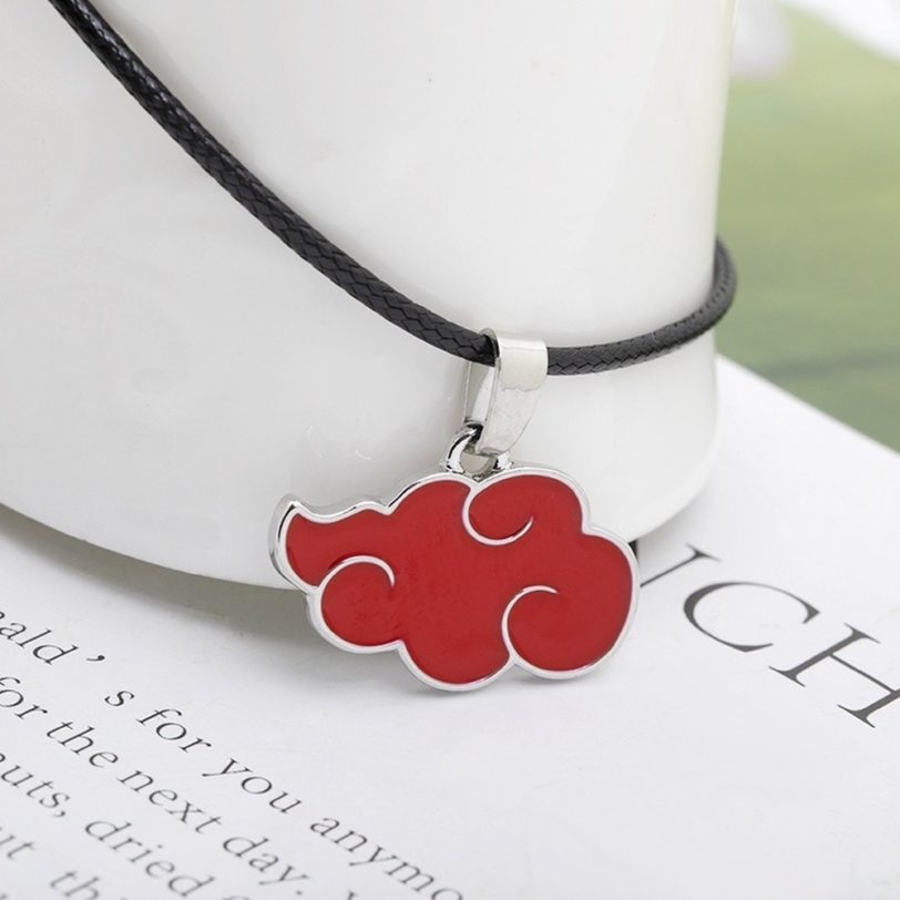 Red Cloud Pendant Necklace for Women Japanese Anime Accessories Cosplay Konoha Ninja Village Akatsuki Itachi Men‘s Chain Jewelry