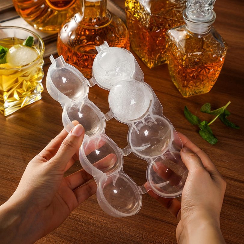 Round 4 Cavity Ice Mould Ice Ball Maker DIY Ice Cream Mold Plastic Whiskey Ice Cube Tray Bar Accessories Tool форма для льда - Image 6