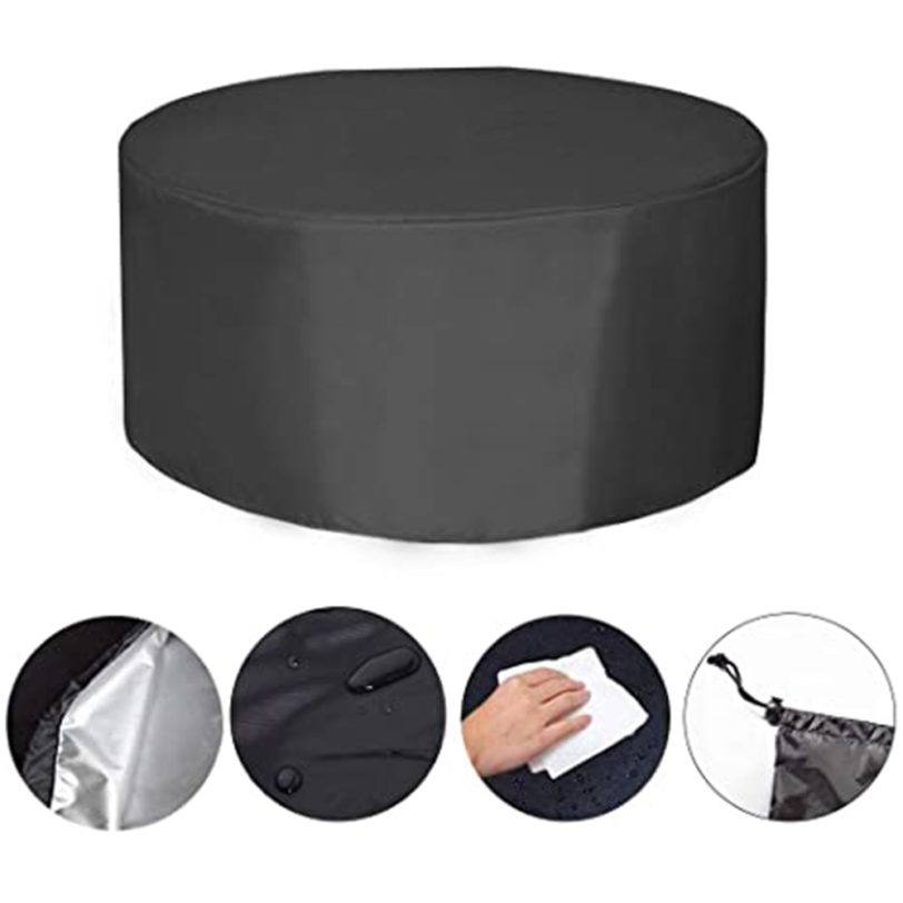 Round Patio Furniture Covers,210D Heavy Duty Outdoor Furniture Covers Table Cover of Windproof, Waterproof, Anti-UV for Garden