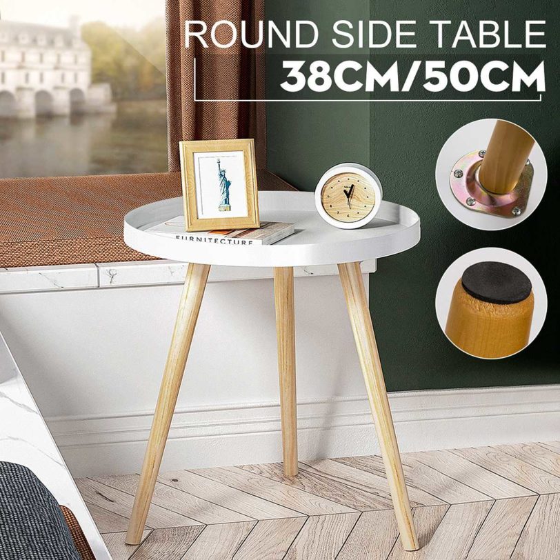 Round Side Table Metal End Table Nightstand Small Tables for Living Room Sofa Accent Tables Side Table for Small Spaces