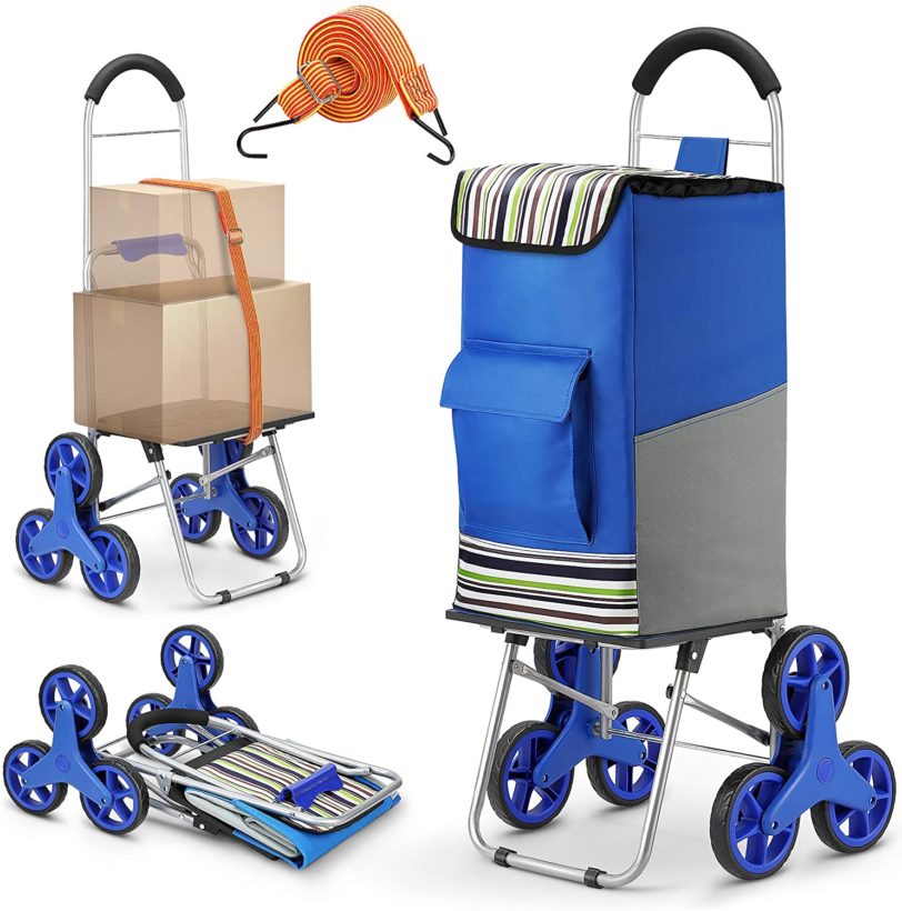 Shopping Trolley Cart On Wheels Woman Market Foldable Shopping Cart Shopping Basket Elderly Stairs Trailer Cart
