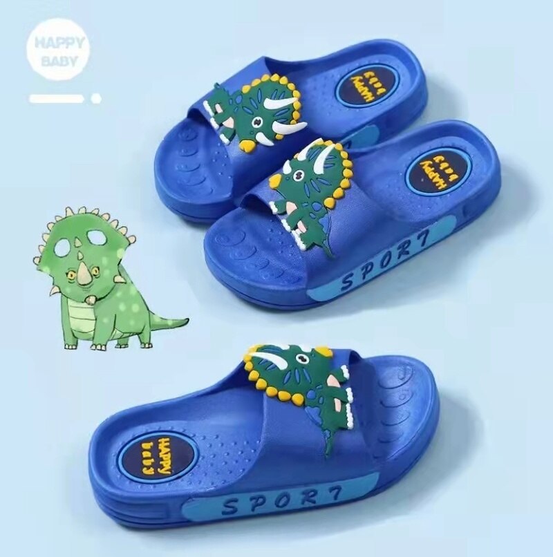 Summer New Cartoon Dinosaur Slippers for Children Non Slip Soft Sole Kids Slippers for Boy Summer