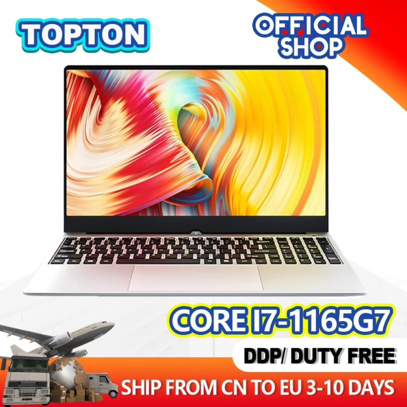 Topton Gaming Laptops 11th Gen Intel Core i7 1165G7 i5 1135G7 15.6" HD IPS Display Slim Notebook Windows 10 Pro Backlit Keyboard